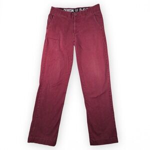 Dixxon Pants Mens 32x32 Red Chino Stretch Skater Casual D-Flexx Straight Leg